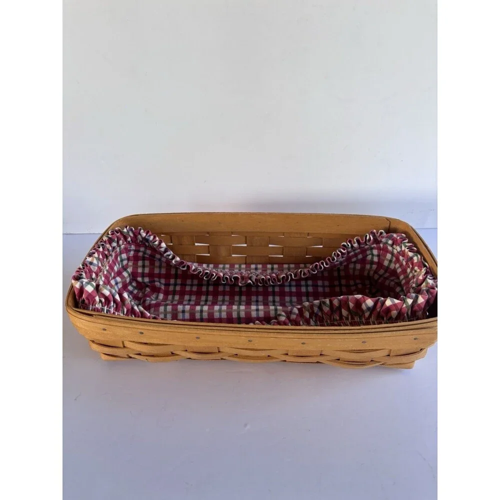 Longaberger Rectangle Bread Basket 1999  Liner Protector Set